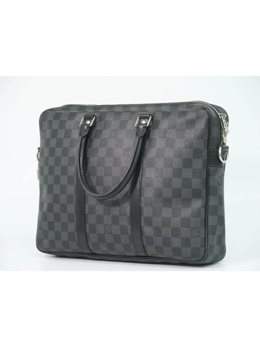 Louis Vuitton LV Porte Document Voyage PM Damier Graphite Business Bag Black